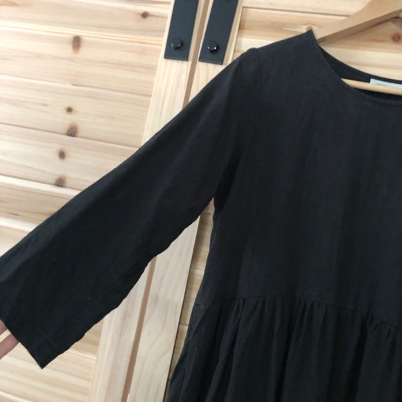 Amanda Moss 100% Linen Harvest Dress S Soft Black - Picture 5 of 11